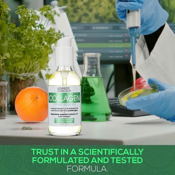 Advanced Clinicals COLLAGEN LIFTING BODY OIL For Neck,Decolleté UpperArms,Thighs - Picture 9 of 9